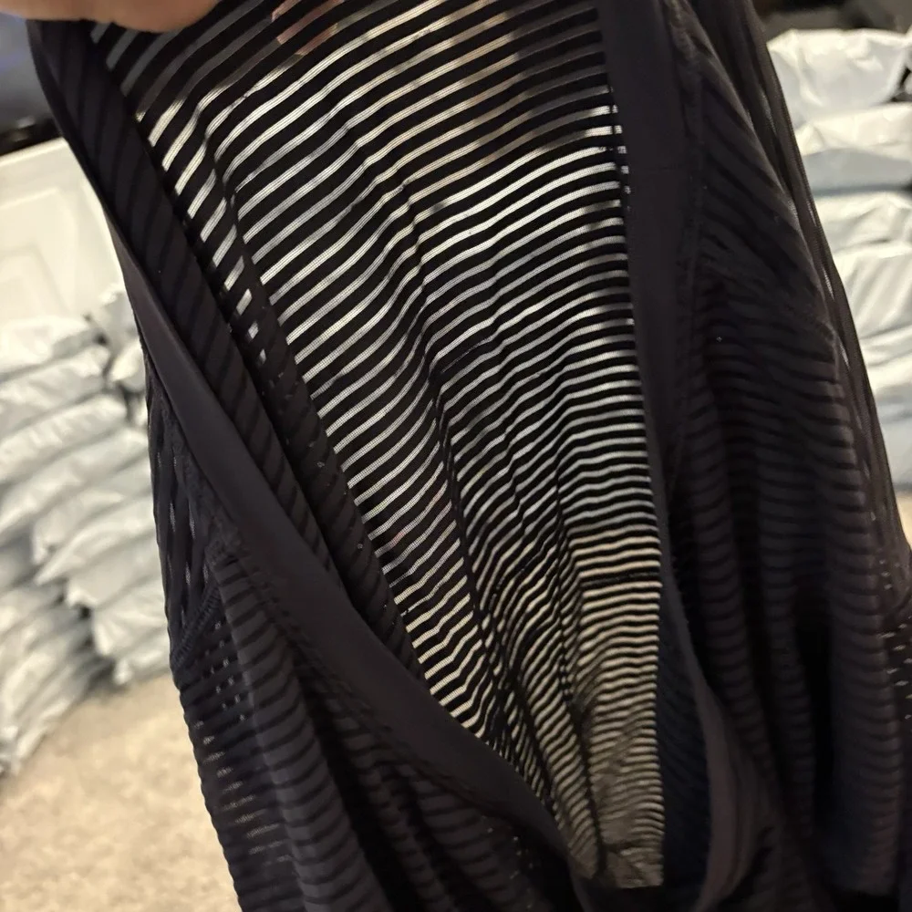 Lululemon Yoga Top All Yours Boyfriend Semi Sheer Athleisure Ribbed XL Purple